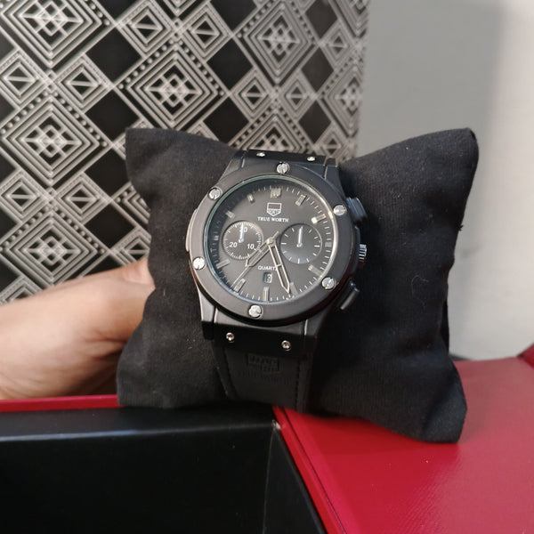 🖤 TRUE WORTH Luxury Black Chronograph – Only at Timetuned Watches ⌚