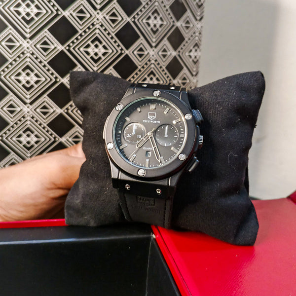 🖤 TRUE WORTH Luxury Black Chronograph – Only at Timetuned Watches ⌚